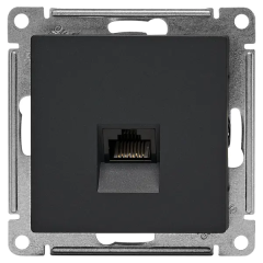 Розетка компьютерная RJ45 встраиваемая Systeme Electric AtlasDesign без заземления цвет базальт ATN001483