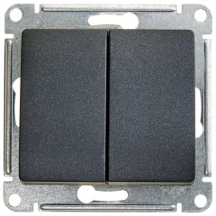 Выключатель встраиваемый Systeme Electric Glossa 2 клавиши цвет антрацит GSL000751