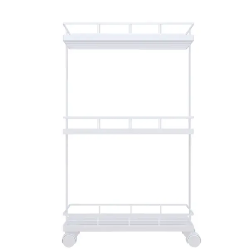 Стеллаж для ванной комнаты на колёсах Март 39x12x66 см цвет белый