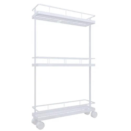 Стеллаж для ванной комнаты на колёсах Март 39x12x66 см цвет белый