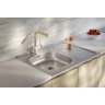 Мойка для кухни накладная левая с крылом Kromrus S-220 60x80 см глубина чаши 14 см нержавеющая сталь