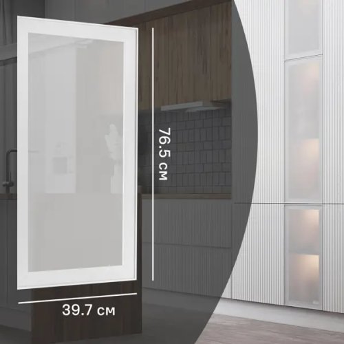 Фасад-витрина кухонного шкафа Вельск 39.7x76.5 см KONSENSA стекло цвет белый