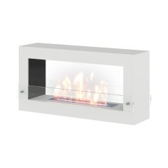 Биокамин SteelHeat FRAME ONE 900 белый (Стекло + Стемалит)