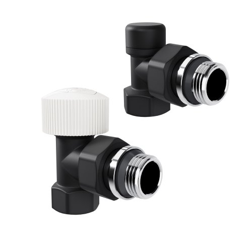 Набор термостатический угловой Royal Thermo Design 1/2М30х1,5 (Черный)