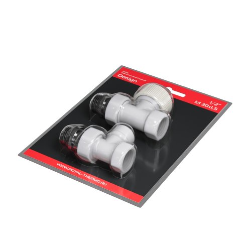 Набор термостатический прямой Royal Thermo Design 1/2М30х1,5 (Белый)
