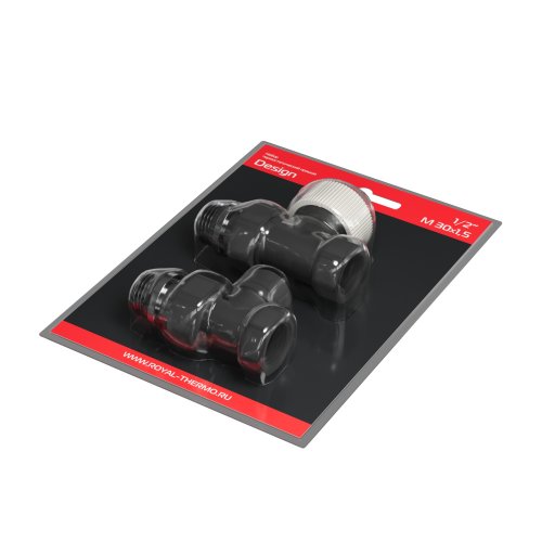 Набор термостатический прямой Royal Thermo Design 1/2М30х1,5 (Черный)
