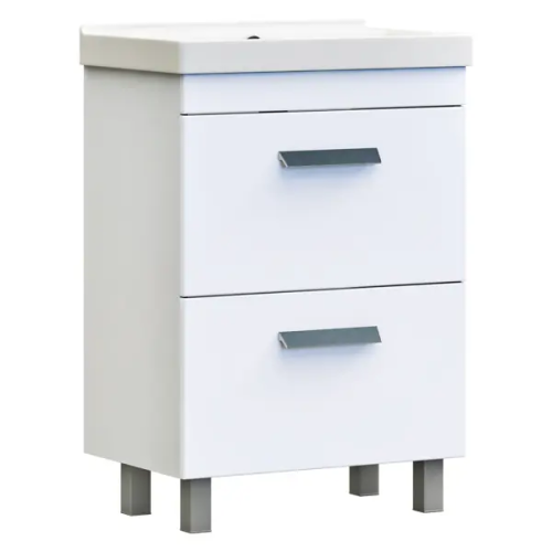 Тумба в ванную Vigo Milo 60-0-2 60x80 см ДСП цвет белый глянец