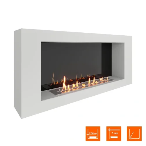 Биокамин SteelHeat WALL LONG 1200 белый