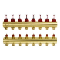 Коллекторы Danfoss FHF-8F для 8 контуров, с преднастройкой и расходомерами