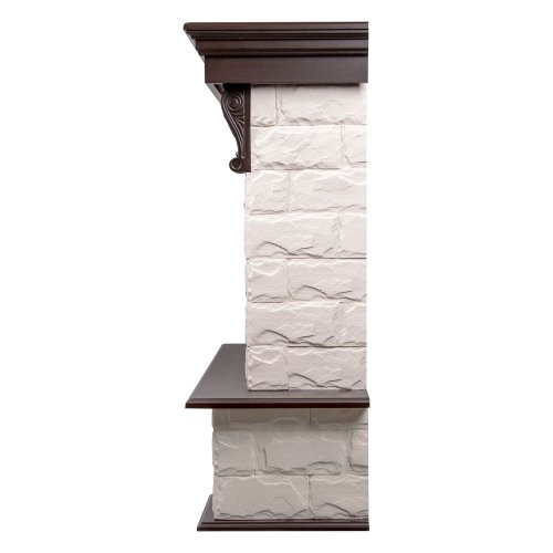 Портал Firelight Forte Classic камень белый, шпон темный дуб