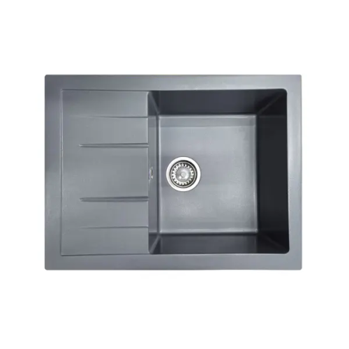 Мойка для кухни врезная с крылом Granfest Quadro GF-Q-650L 65x50 см глубина чаши 19 см мрамор цвет маренго