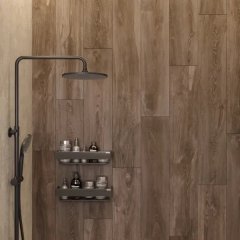 Глазурованный керамогранит Creanza Neck Wood Wenge 20x120 см 1.44 м² матовый цвет темно-коричневый