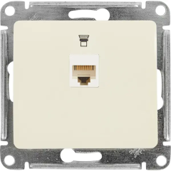 Розетка компьютерная встраиваемая Systeme Electric Glossa RJ45 UTP cat 5e цвет бежевый