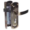Замок врезной с дверными ручками на планке Palladium 460-25 античная бронза