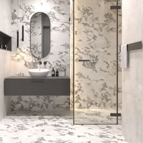 Глазурованный керамогранит Grasaro Elegant 60x60 см 1.8 м² Sugar-эффект цвет черно-белый