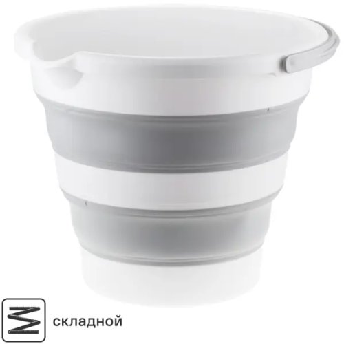 Ведро складное круглое Idea Флекс 10 л полипропилен цвет серый