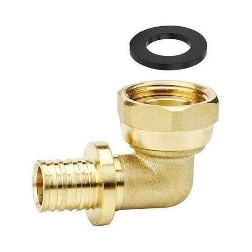 Угол VARMEGA Slide-fit 90 гр., ВР, 16x3/4, с накидн. гайкой, аксиальный, латунь, VM51912
