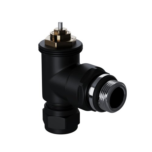 Набор термостатический угловой Royal Thermo Design Pro 15мм М30х1,5 (Черный)