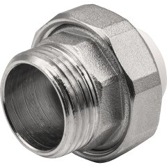 Муфта THERMOLIGHT комбинированная разъемная PP-R НР 20х1 белый (10/160)