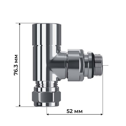 Набор термостатический осевой Royal Thermo Design Pro 15мм М30х1,5 (Хром)