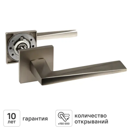 Дверная ручка на розетке KREAFORTA Нева без запирания цвет никель