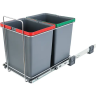 Контейнер для мусора Aff выдвижной двухсекционный 2x18 л 31x42x46 см пластик цвет серый
