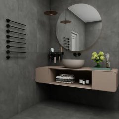 Керамогранит Duna Cemento Grafito 60x120 матовый цвет темно-серый 1.44 м²