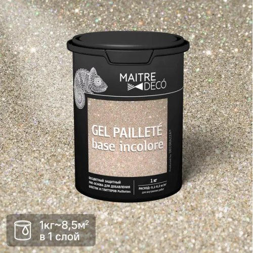 Лак-основа Maitre Deco «Gel Paillete Base Incolore» бесцветный 1 кг
