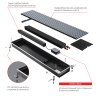 Конвектор внутрипольный Royal Thermo ATRIUM TURBO-90/300/1900-DG-U-LB