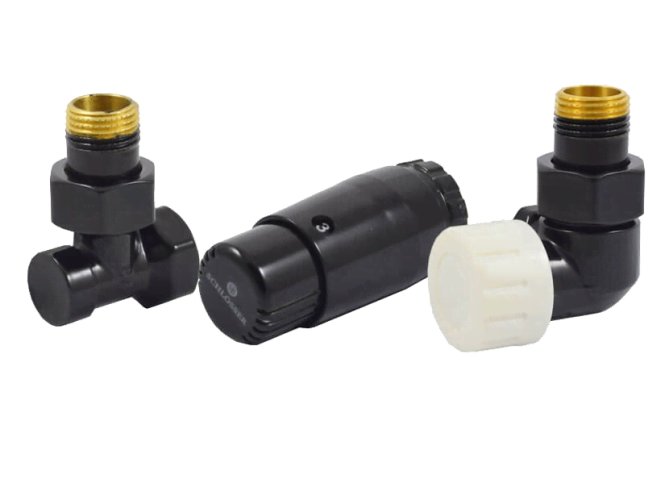 Комплект трехосевой SCHLOSSER STANDARD MINI 1/2 правый, Ral 9005, с термоголовкой MINI M30x1,5