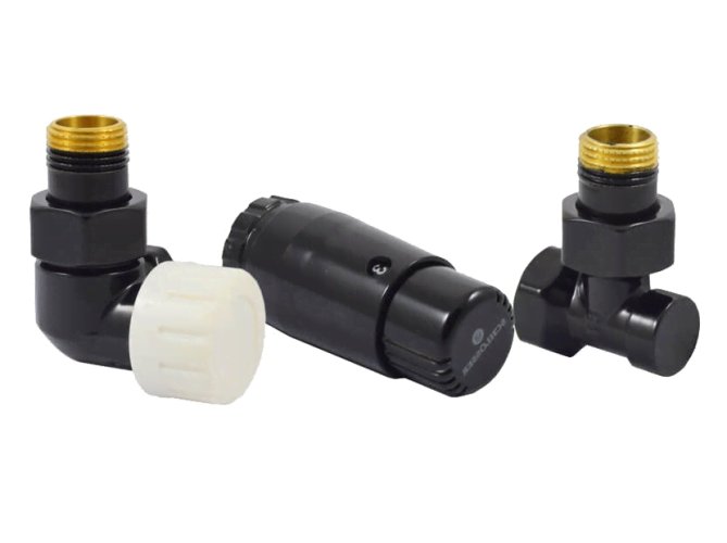 Комплект трехосевой SCHLOSSER STANDARD MINI 1/2 левый, Ral 9005, с термоголовкой MINI M30x1,5