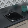 Мойка для кухни врезная Granfest Quarz GF-Z 42x48 см глубина чаши 18 см кварц цвет чёрный